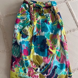 J CREW Summer Bright Floral Pencil Skirt with sash